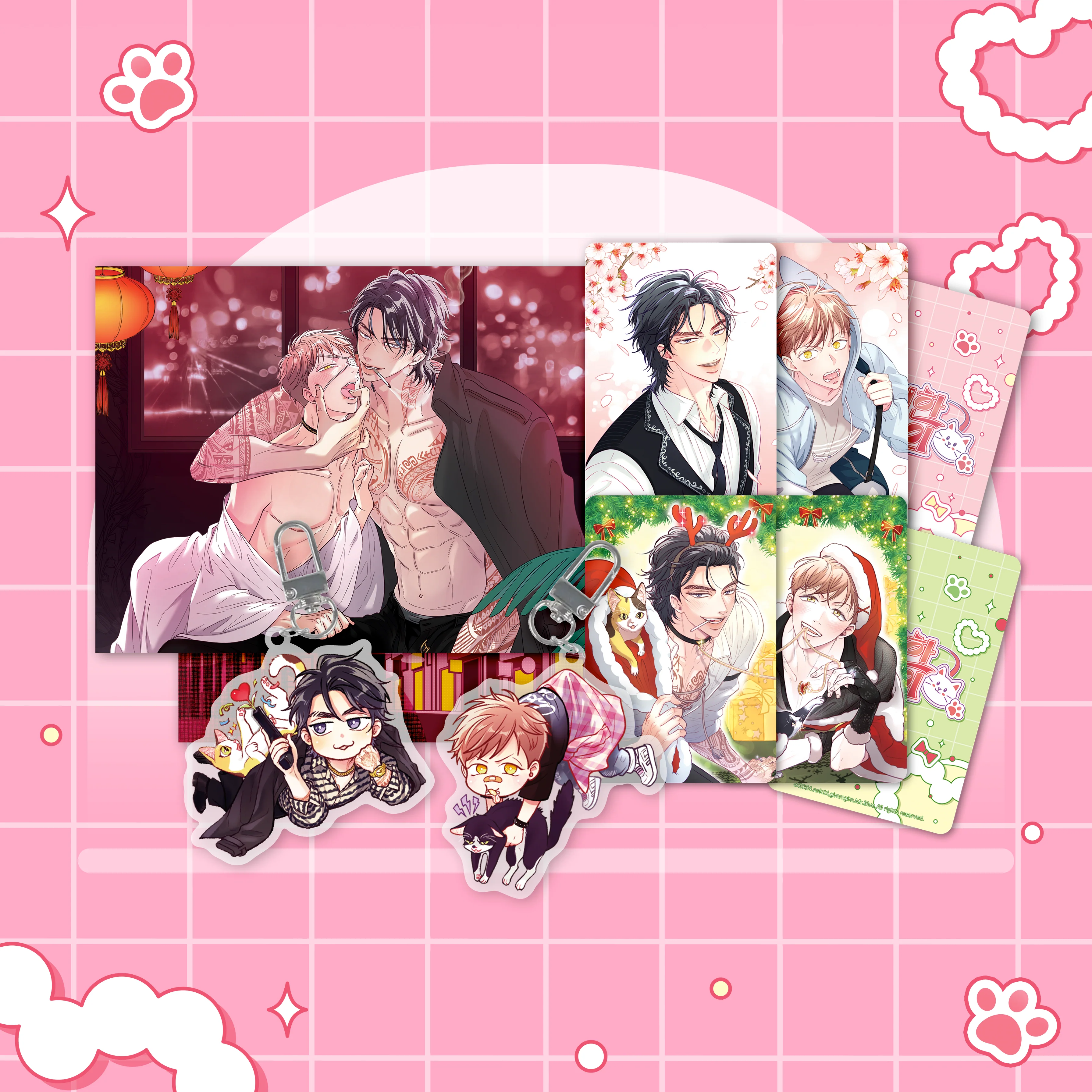 Muhyeok and Naui: My Irresistible Neighbor Postcard & Photocard & Acrylic Keychain Set